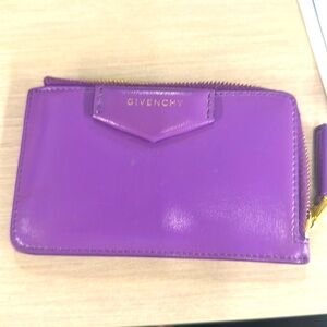 Givenchy Purple Card Holder - some wear and tear which is pictured.